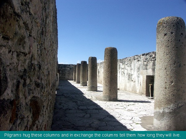 Columns are unusual architecture for this time period.