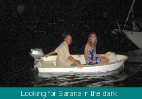 Finding the boat at night in the dinghy