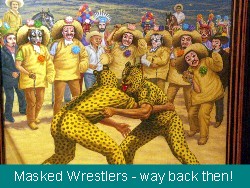 Paintings of wrestling events in Acapulco